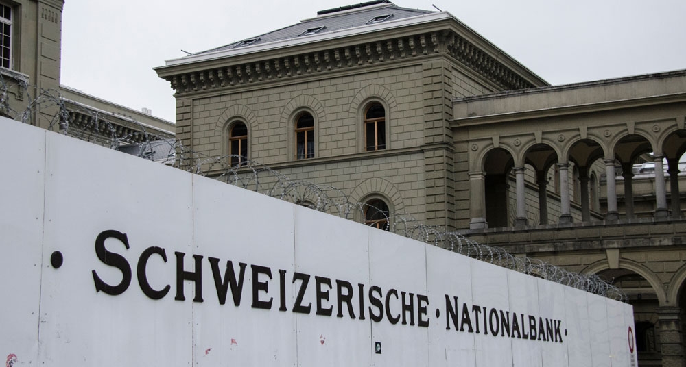 Schweizerische Nationalbank wir eine Festung während der Bauarbeiten