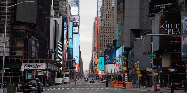Die Straßen von Manhatten (New York) am 31. März 2020 ähneln eher einer Geisterstadt