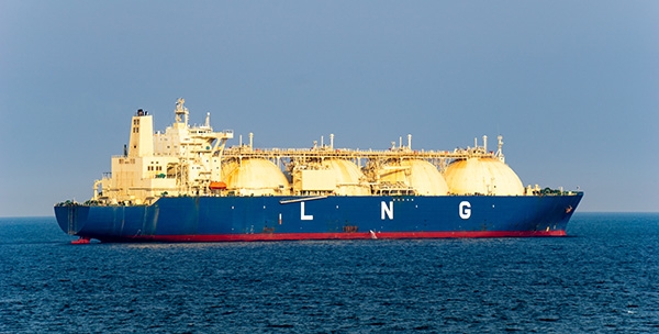 LNG Tanker auf seiner Transportroute